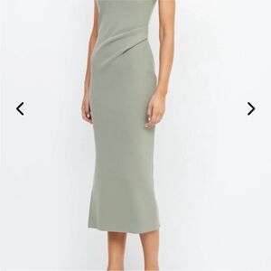 Elegant Sage Green One Shoulder Dress